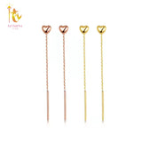 18K Yellow Drop Earrings Wedding Gift Solid AU750 Tassel Chain Fine Jewelry