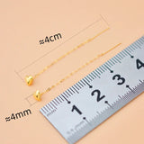 18K Yellow Drop Earrings Wedding Gift Solid AU750 Tassel Chain Fine Jewelry
