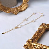 Natural Freshwater Pearl Anklet Retro Style 14K for Women