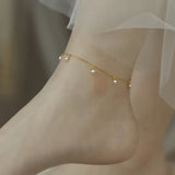 Freshwater Pearl Anklet Garnet Chain Fine Jewelry Gift