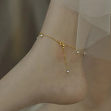 Freshwater Pearl Anklet Garnet Chain Fine Jewelry Gift