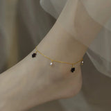 Freshwater Pearl Anklet Garnet 14K Gold Filled Chain Style