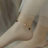 Freshwater Pearl Anklet Garnet 14K Gold Filled Chain Style