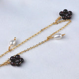 Freshwater Pearl Anklet Garnet 14K Gold Filled Chain Fine Jewelry