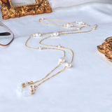 Natural Freshwater Pearl Glasses Chain 14K Injection Chain for Women