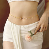 Natural Freshwater Pearl Retro Gypsophila Waist Chain 14K Injection