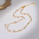 Natural Freshwater Pearl Necklace Double Layer Choker 5-6mm X580