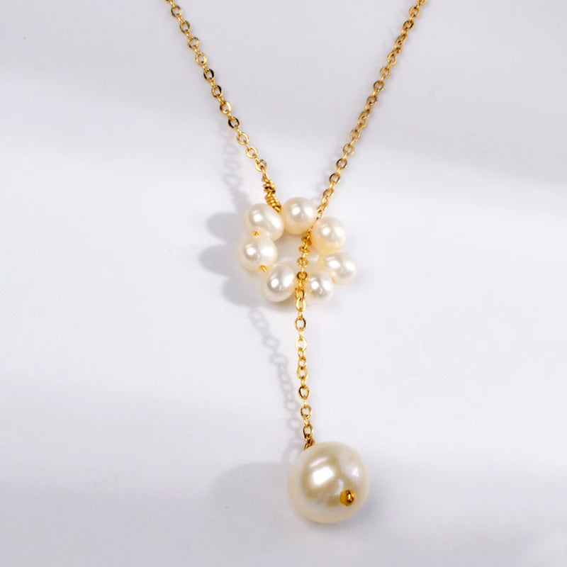 Natural Freshwater Pearl Necklace Choker for Women X581
