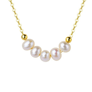Freshwater Pearl Necklace Retro 14K Plated Choker Party Gift