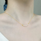 Freshwater Pearl Necklace Retro 14K Plated Choker Party Gift