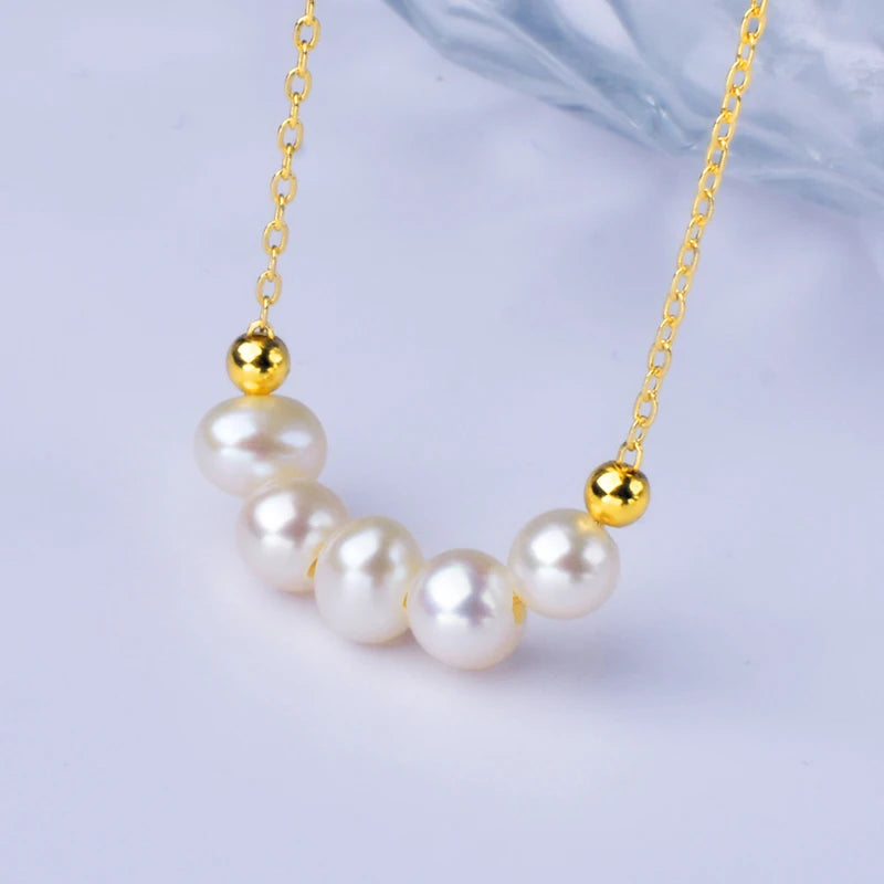 Freshwater Pearl Necklace 14K Plated Choker Party Gift X558