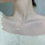 Freshwater Pearl Necklace 14K Plated Choker Party Gift For Women