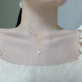 Freshwater Pearl Necklace 14K Plated Choker Party Gift For Women