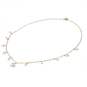 Natural Freshwater Pearl Necklace Fine Jewelry Choker 14K Filled