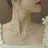 Natural Freshwater Pearl Necklace Fine Jewelry Choker 14K Filled