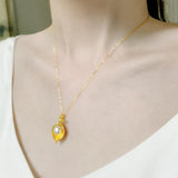 Natural Freshwater Pearl Pendant Necklace Fine Jewelry 9-10mm Party