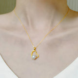 Heart-Shaped Pearl Pendant Necklace for Women