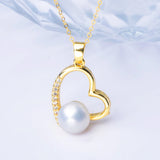 Heart-Shaped Pearl Pendant Necklace for Women