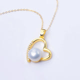 Heart-Shaped Pearl Pendant Necklace for Women