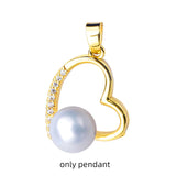 Heart Freshwater Pearl Pendant Necklace 8-9mm Fine Jewelry for Women