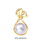 Freshwater Pearl Pendant Necklace Fine Jewelry for Women 10-11mm
