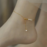 Freshwater Pearl Anklet 14K Filled Chain Fine Jewelry