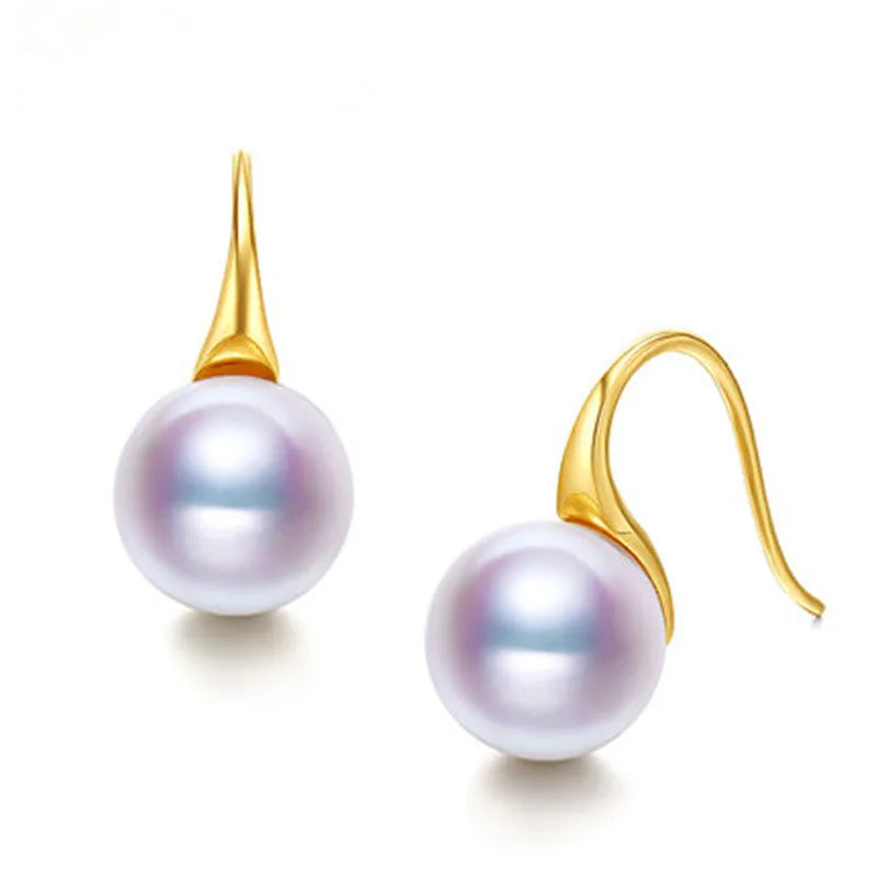 Natural Freshwater Pearl Earrings Fine Jewelry for Party