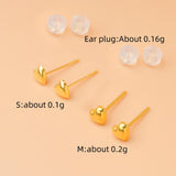 18k Yellow Stud Earrings Au750 Fine Jewelry Women Love Gift Party