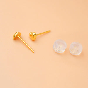 18k Yellow Stud Earrings Au750 Fine Jewelry Women Love Gift Party
