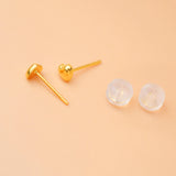18k Yellow Stud Earrings Au750 Fine Jewelry Women Love Gift Party