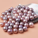 Pure18K Long Natural Freshwater Pearl Earrings Purple AU750 Jewelry