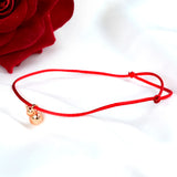 18K Anklet AU750 Gourd Pendant Red Rope Women Jewelry Gift J574