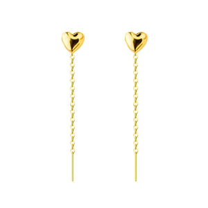Real 18K Drop Earrings Au750 Fine Jewelry Grain Ear Wire Wedding Party Gift