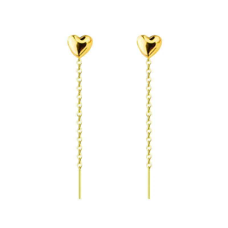 Real 18K Drop Earrings Au750 Fine Jewelry Grain Ear Wire Wedding Party Gift