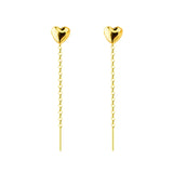 Real 18K Drop Earrings Au750 Fine Jewelry Grain Ear Wire Wedding Party Gift