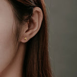 18K Gold Stud Earrings Au750 Fine Jewelry Wedding Party Gift E365