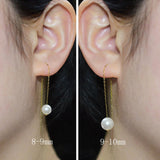 18K Freshwater Pearl Tassel Earrings AU750 Fine Jewelry