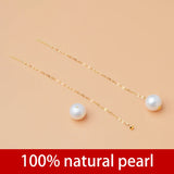 18K Freshwater Pearl Tassel Earrings AU750 Fine Jewelry