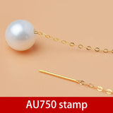 18K Freshwater Pearl Tassel Earrings AU750 Fine Jewelry