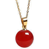 18K Red Agate Pendant Necklace Au750 Chain Vintage Anniversary Gift