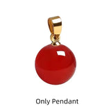 18K Red Agate Pendant Necklace Au750 Chain Vintage Anniversary Gift