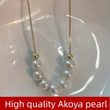Akoya Pearl Pendant Necklace Fine Jewelry for Women X266-1