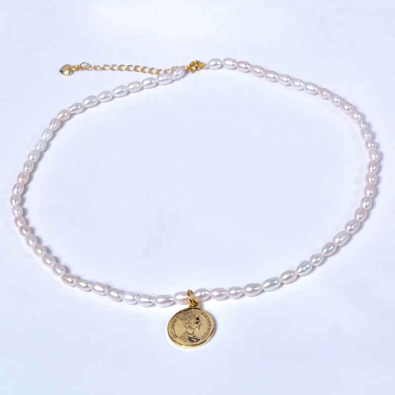Natural Freshwater Pearl Necklace Beads Choker Party Gift for Women