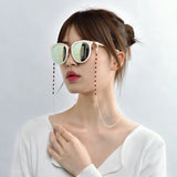 Red Garnet Glasses Chain 14K Injection Chain for Women Fine Jewelry