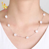Baroque Pearl Necklace Sterling Silver Pendant