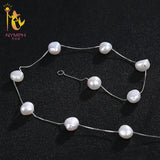 Baroque Pearl Necklace Sterling Silver Pendant
