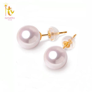 AKOYA Pearl Earrings 18k Yellow Gold Fine Jewelry Women