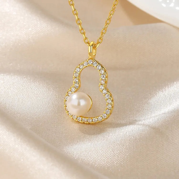925 Sterling Silver Pearl Necklace for Women Party Wedding