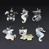 Mother of Pearl Animal Pendant Turtle Fish Abalone Tree Char
