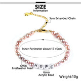 Baroque Pearl Bracelet Hope Alphabet Wristband Jewelry